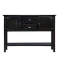 thumbnail image 5 of 48'' Solid Wood Sideboard Console Table with 2 Drawers and Cabinets and Bottom Shelf, Retro Style Storage Dining Buffet Server Cabinet for Living Room Kitchen Dining Room (Espresso), 5 of 6