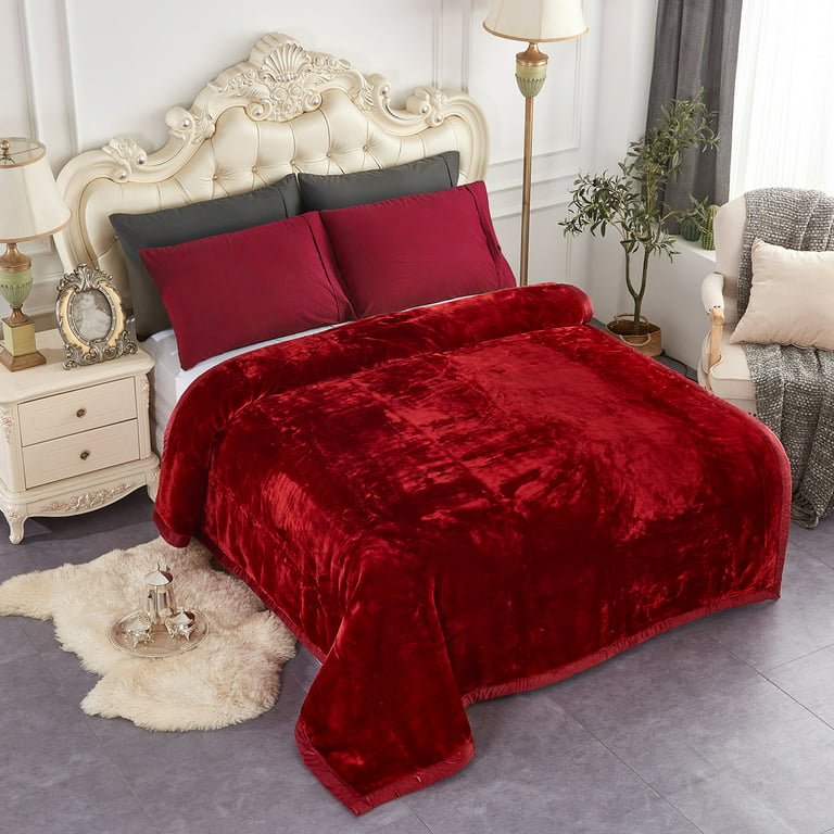 NC Queen Fleece Plush Bed Blanket,2 Ply Heavy Warm Mink Blanket