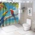 thumbnail image 7 of Orinice Parrot Shower Curtain Colorful Tropical Bird Ocean Beach Palm Tree Blue Sky Nature Landscape Fabric Bathroom Decor Curtains with Hooks  60x72, 7 of 7