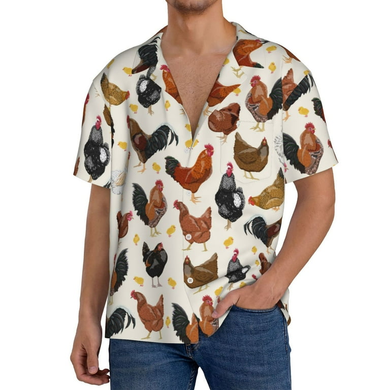 rooster dress shirt Men's Rooster Beach Shirt Button Up Shirt Long Sleeve Hawaiian Casual Vacation Daily Fall Winter Spring & Summer Collared Shirts 3D Print Light Blue Violet Black White Yellow 2026
