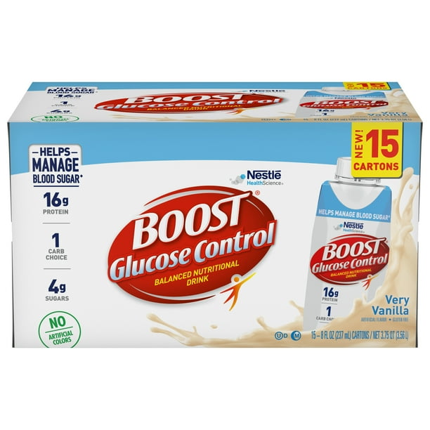 How Many Boost Glucose Control Can I Drink A Day BOOST Glucose Control Nutritional Drink, Very Vanilla, 15 - 8 fl oz