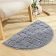 thumbnail image 2 of Ounissouiy Alfombrilla de baño, alfombra suave, alfombrilla semicircular de microfibra para puerta, alfombra esponjosa absorbente de agua y antideslizante Decoración del hogar gris 40x68cm Ounissouiy HA7267-01B, 2 of 6