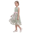 thumbnail image 5 of IBTOM CASTLE Flower Girl Dress Lace Embroidery Birthday Party Wedding Dresses Kids Formal Bridesmaid Tulle Dresses Princess Pageant Floral Gown 7-8 Years Green, 5 of 7