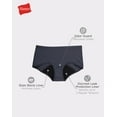 thumbnail image 2 of Hanes Women's Boyshort 3-Pack Fresh & Dry Light Period Underwear Soft Washable, 2 of 6