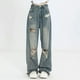 thumbnail image 1 of Pantalones vaqueros de cintura alta para mujer, Jeans de pierna ancha, holgados, ropa de calle recta, estilo Hip Hop, Estilo Vintage americano, Y2k, 1 of 5