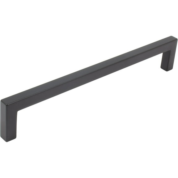 Contemporary Square Cabinet Pull, 192 Millimeters, Zinc Base Material, Matte Black by Stone Harbor Hardware