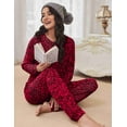 thumbnail image 5 of Ekouaer Womens Pajamas Set Long Sleeve Loungewear Soft Lounge Set Joggers with Pockets, 5 of 7