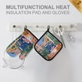 thumbnail image 4 of Yayeee Oven Mitts and Pot Holder Set of 2 Heat Resistant Kitchen Gloves Baking Hot Pad, Green Window, 4 of 5