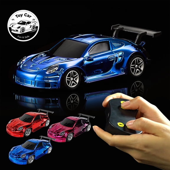 2.4G Mini Remote Control Pocket Racing Car, Electroplated RC Vehicle, Built-in Dynamic Lighting, Simulated Sports Car Model, Portable Collectible Toy for Kids Birthday Gift, Indoor Outdoor Play