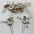 thumbnail image 1 of Accesorios para el cabello de novia de boda japonesa y coreana Conjunto de tres piezas de peine y horquilla para el cabello de color rosa y azul transfronterizos entre Europa y Estados Unidos, 1 of 6