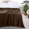 thumbnail image 2 of Sábana plana Utopia Bedding Queen Brown, suave microfibra cepillada, 2 of 9