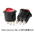 thumbnail image 5 of 10Pcs Interruptor de Palanca Redondo de 3 Terminales SPST de 2 Posiciones con Luz Roja Certificado UL, 5 of 5