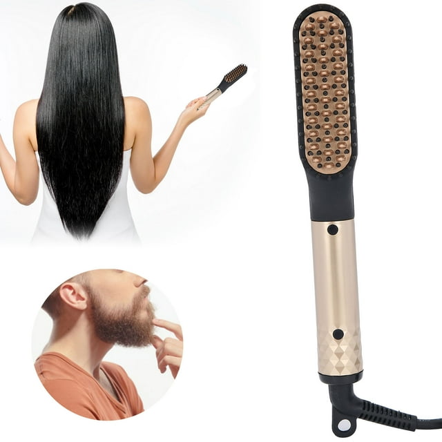 Peine Alisador De Pelo Eléctrico Con Calefacción, Cepillo Alisador De Barba Portátil Para Hombres