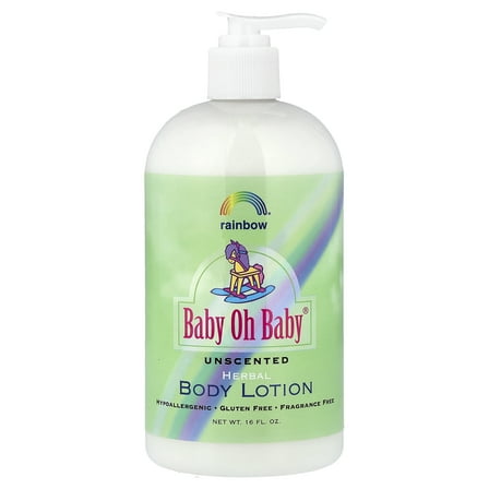 Baby Oh Baby, Herbal Body Lotion, Unscented, 16 fl oz, Rainbow Research