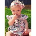 thumbnail image 1 of Coduop Infant Baby Girl Floral Ruffle Bowknot Romper Bodysuit Jumpsuit Summer, 1 of 6