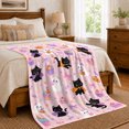 thumbnail image 6 of Playful Black Cats Friendly Ghosts Halloween, Playful Pet Portrait Pattern, Warm Flannel Blanket for Kitchen and Dining Room, Cat Lovers Halloween Gift, Pet Lover Home Decor, 6 of 7