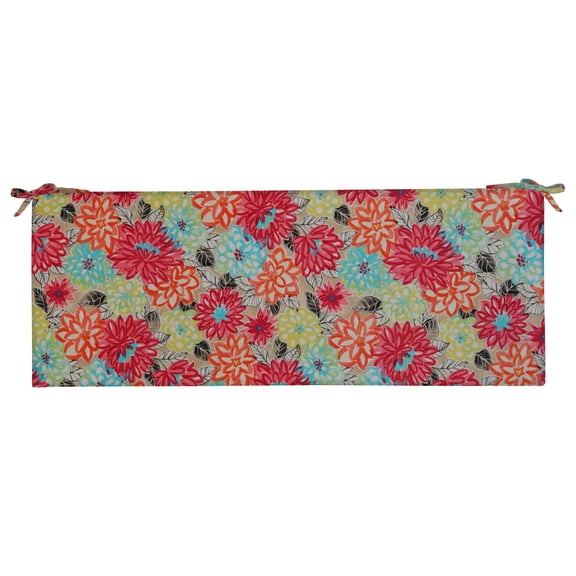 RSH Décor Indoor Outdoor Foam Bench Cushion with Ties, 44” x 18” x 3", Artistic Floral
