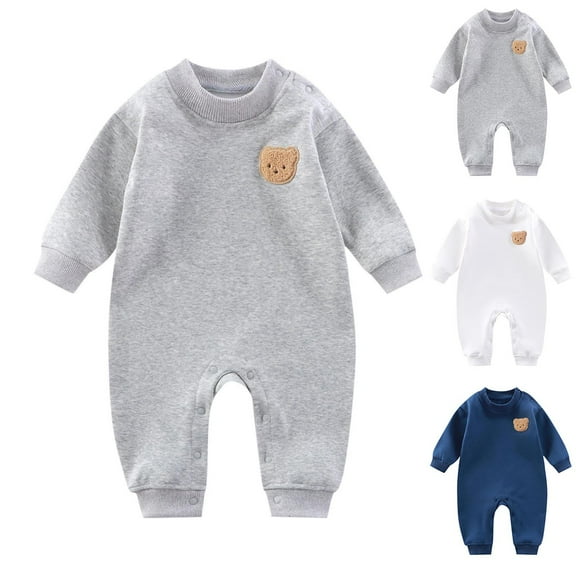 LOVZFMLL Newborn & Toddler Boys Girls Pajamas Onesie Jumpsuit Snap-up Cotton Romper Sleepwear Loungewear Sweatshirt 0-18 Months