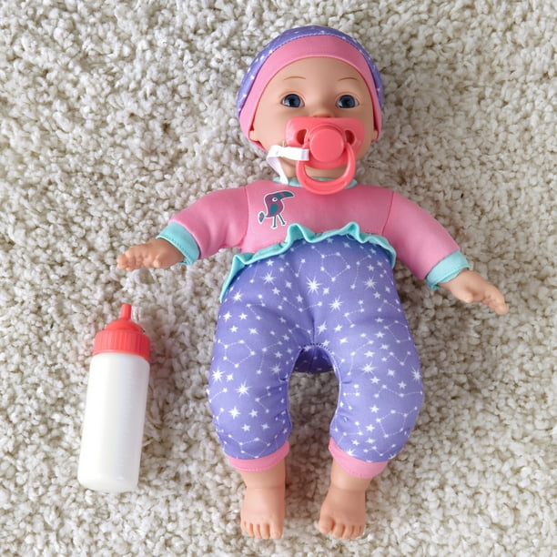 12" Soft Baby Doll with Outfit, Pacifier, and Bottle