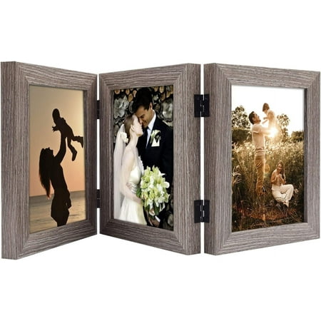 Golden State Art 5x7 Grey Hinged Picture Frames