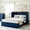 Blue, variant on Queen Size 2-in-1 Murphy Cabinet Bed, Foldable Platform Bed Frame with Large Storage Drawer and Built-in Power Strip, Multi-Functional Murphy Bed, Blue