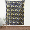 thumbnail image 4 of Ambesonne Cartoon Fabric by the Yard Upholstery, Sleeping Moon at Night Time, 1 Yard, Navy Blue Orange Yellow, 4 of 5