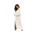 thumbnail image 2 of Finex Women Full Length Thick Maxi Cardigan Duster Long Sleeve Open Front Sweater Tops, 2 of 3
