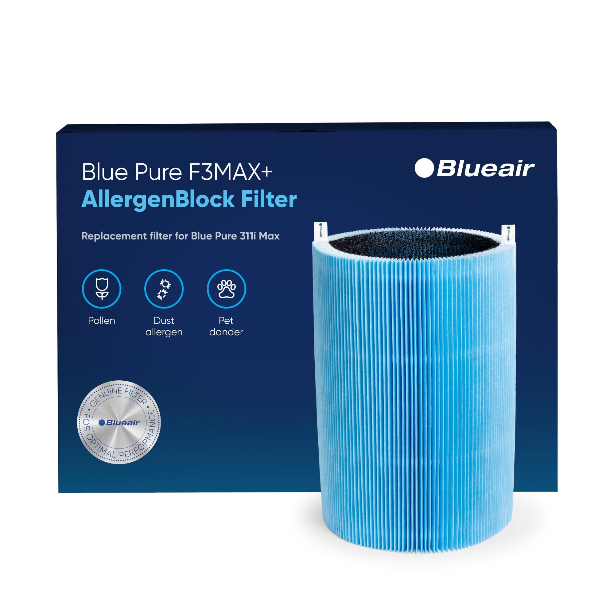 Filtre Blueair F3MAX+ Pour Purificateur Blue Pure 311i+ Max - Filtration HEPASilent, Durée 9 Mois (indicative) - 8