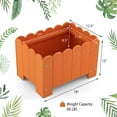 thumbnail image 3 of Gymax 2 Pack Rectangular Planter Box Weather-resistant HDPE Flower Pot w/ Drainage Gaps Orange, 3 of 10