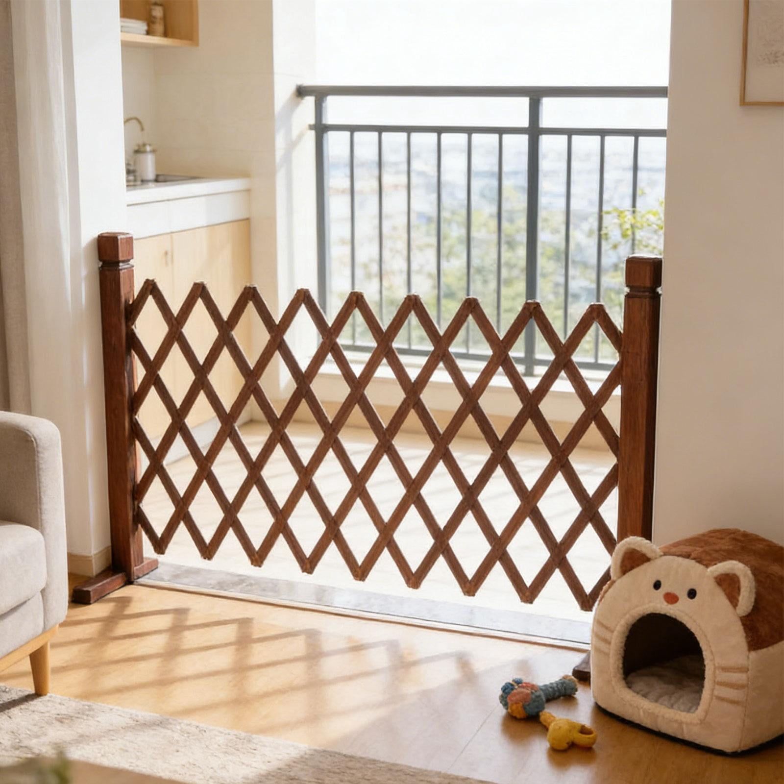Aymzbd Decorative Expandable Wooden Fence Garden Trellis Adjustable Gate Panel for Home M