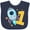 Navy Blue, variant on Inktastic Rocket Spaceship Happy First Birthday Boys or Girls Baby Bib