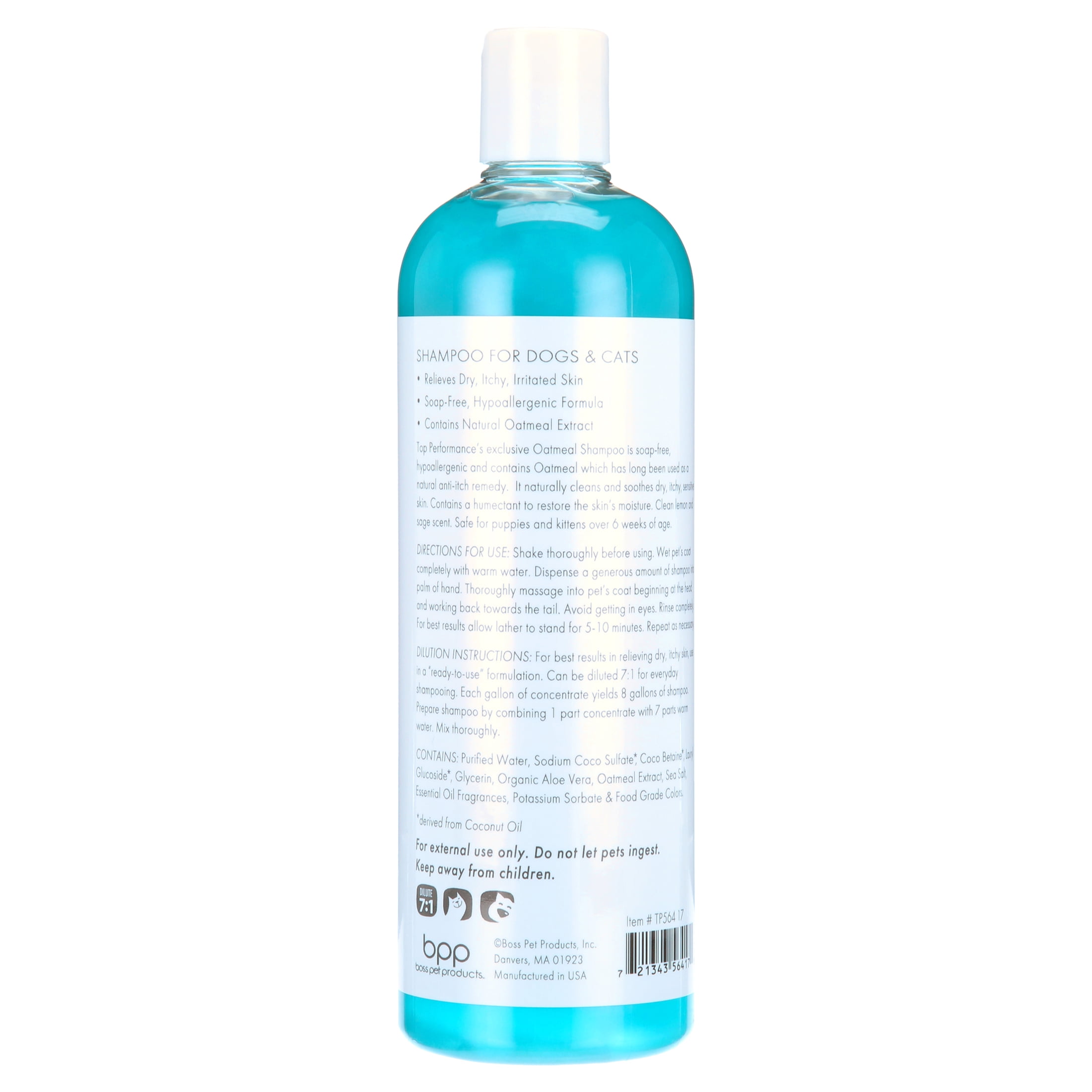 Top Performance Oatmeal Dog and Cat Shampoo, 17oz