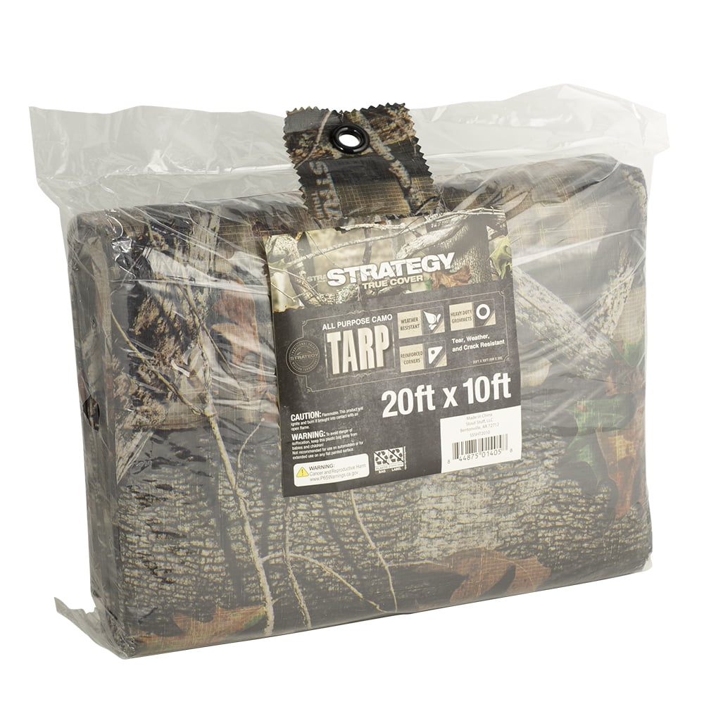 Strategy True Cover Weather Resistant All Purpose Polyethylene Camo Tarp 20’ x 10’
