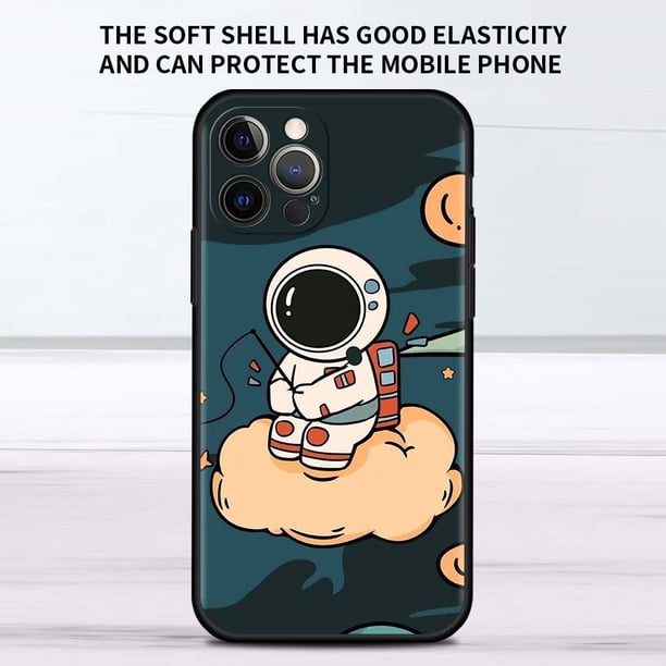 Funda bonita de astronauta estrella para Apple iPhone 11 13 12 14 Pro 7 XR X XS Max 8 6 6S Plus 5 5S SE 2020 13Pro, funda negra para teléfono, Capa 14 Tan Jianjun unisex
