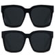 thumbnail image 1 of ANDWOOD Gafas de Sol Oversized Cuadradas para Mujer, Paquete de 2 en Negro, 1 of 6