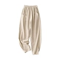 thumbnail image 3 of Bovxnpu Summer Womens Plus Size Pants, Women Casual Wide Leg Jeans, Women's Fashionable And Comfortable Solid Color Casual Large Cropped Pants XL, 3 of 8