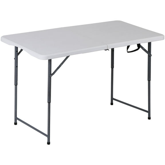ZENY 4FT Folding Picnic Table Outdoor Compact Foldable Plastic Dining Table, White