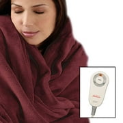 Sunbeam Warming Microplush Throw, Raisin