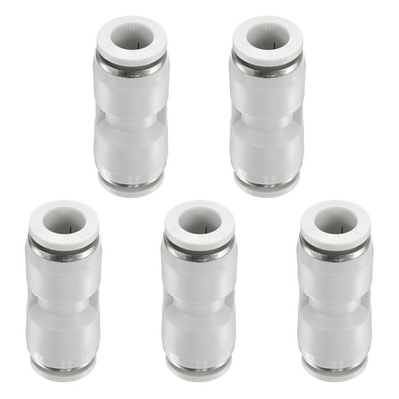 5pcs 5/16" x 5/16" Pneumatic Push to Connect Fittings Straight Union, White