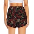 thumbnail image 2 of Lsque Fishbone Rose Printed Women's Running Shorts with Liner Pockets,Elastic Quick Dry Workout Athletic Gym Yoga Shorts,Womens High Waist Shorts-, 2 of 9