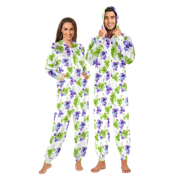 joogoo Grapes Unisex Adults Onesies Pajamas Jumpsuits L