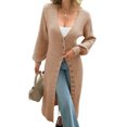 thumbnail image 4 of Spring Fall Women Long Sleeve Button Down Casual Long Knit Cardigan, 4 of 6