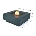 thumbnail image 3 of Elementi Plus Bergen Natural Gas Fire Pit for Outside Outdoor Fire Pit Table Smokeless Firepit Concrete Square Fire Table Patio Heater Fireplace 60000 BTUs - Dark Grey, 40 x 40 Inches, 3 of 11