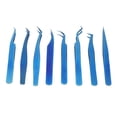 thumbnail image 4 of Pinzas De Pestañas, Pinzas De Pestañas De Acero Inoxidable Ergonómicos Cómodos 8 Piezas Para Salón De Belleza, 4 of 7