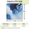 thumbnail image 2 of Blue White Marble Pattern Square Fitted Tablecloth with Elastic Edge,Square Table Cover,Washable Elastic Table Cover for Home Kitchen Party Decor 34"x34", 2 of 6