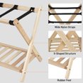 thumbnail image 3 of Fionafurn 4 Pack Luggage Rack , Wooden Folding Luggage Rack with Nylon Straps, Suitcase Holder(Natural), 3 of 8