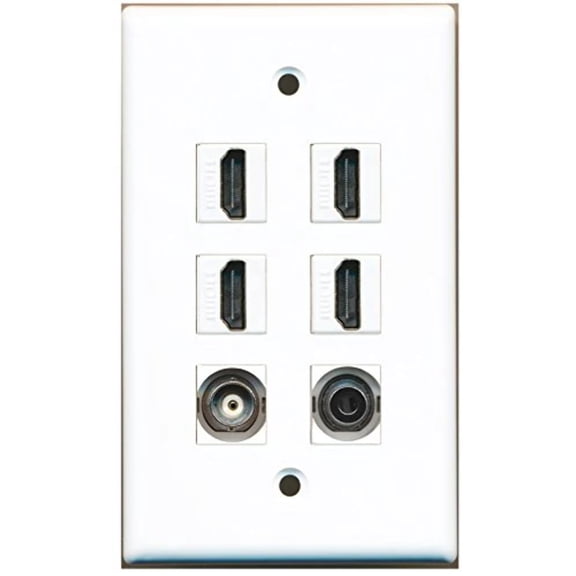RiteAV - 4 HDMI 1 Port 3.5mm 1 Port BNC Wall Plate