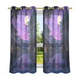 thumbnail image 6 of Yayeee Window Curtains Set of 2 for Living Room Light Filtering 63"x42", Purple Street, 6 of 7