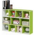 thumbnail image 1 of Estantería Abierta Reversible de 11 Cubos, Blanco con Verde, 1 of 7