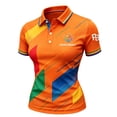 thumbnail image 2 of Pickleball Golf Shirts for Women Tennis Athletic Hiking Golf Shirts Quick Dry Breathable Button Collared Colorful Graphic Womens Polos Orange XL, 2 of 4